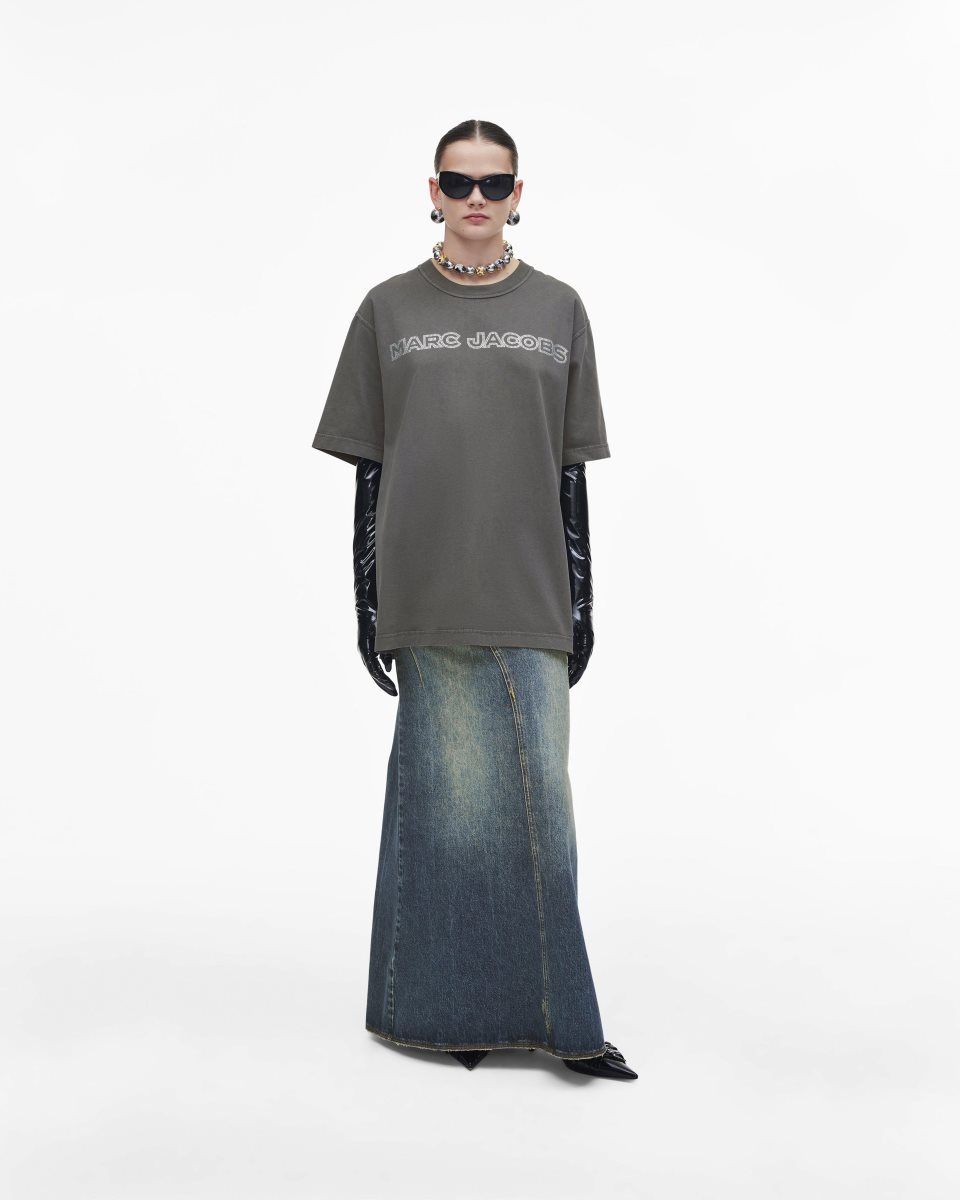 Marc Jacobs Crystal Big Tee Üstler Kadın Gri | 093-TZCRUF