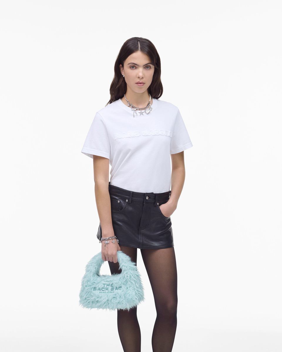 Marc Jacobs The Faux Fur Mini Sack Bag The Sack Bag Kadın Mavi | 816-GXRUHQ
