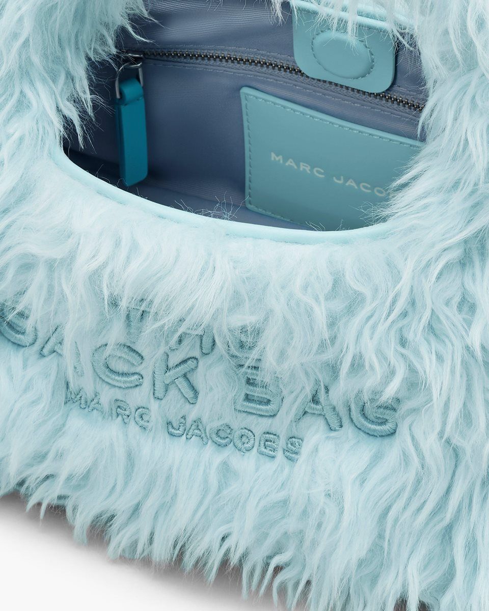 Marc Jacobs The Faux Fur Mini Sack Bag The Sack Bag Kadın Mavi | 816-GXRUHQ
