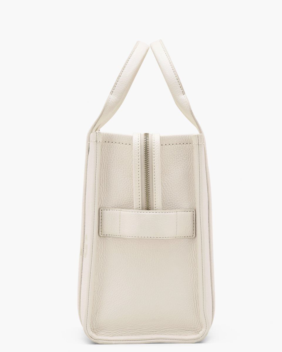 Marc Jacobs The Leather Medium Tote Bag The Tote Bag Kadın Gümüş | 934-NFBMAV