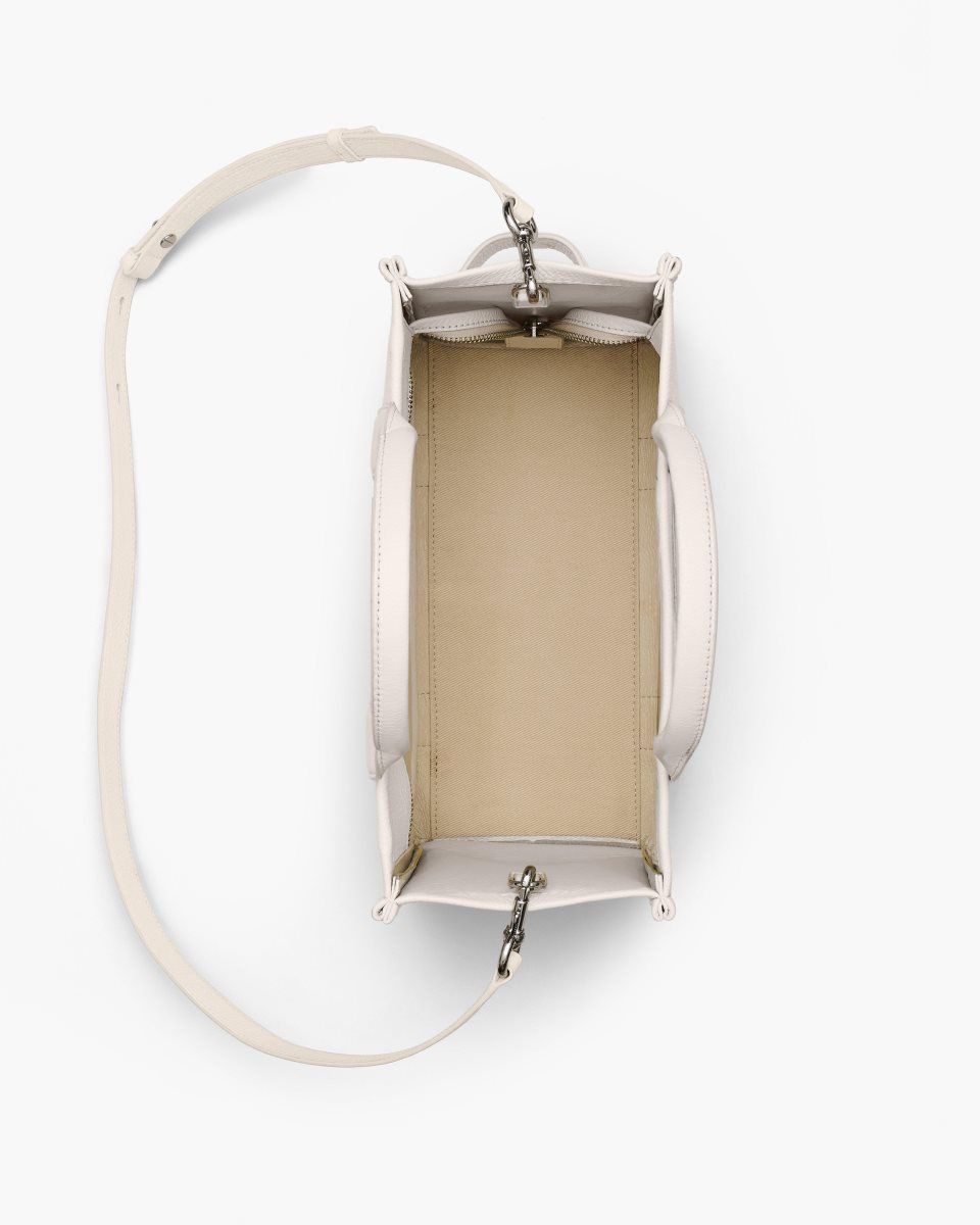 Marc Jacobs The Leather Medium Tote Bag The Tote Bag Kadın Gümüş | 934-NFBMAV
